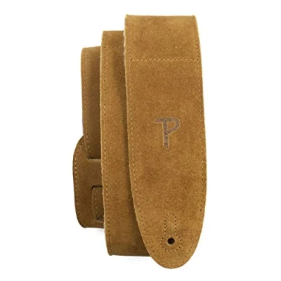 Image of Perri&#039;s Leathers Ltd Guitar Strap, 2.5 Wide Soft Suede, Super Sheepskin Fur Pad, Adjustable Length, (DL325S 200 XL) Natural, X Long, Made in Canada