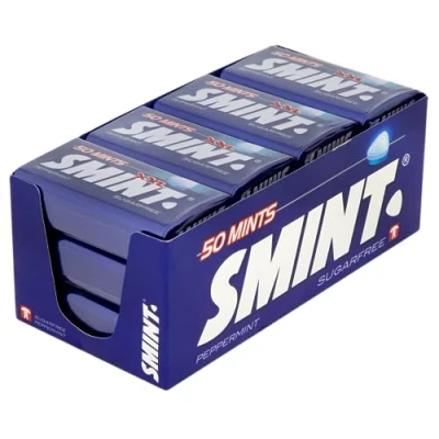 Image of Smint Sugar Free Mints, Peppermint Flavour 12 x 50 Tins
