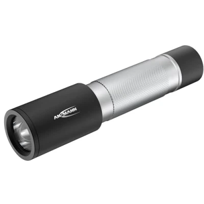 Image of ANSMANN Daily Use LED Torch 300B Including C Batteries Ideal for in The Home Garage Car Workshop or Camping Light Handy &amp; Robust 315 Lumen, Silver