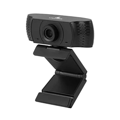 Image of LYCANDER USB Webcam with Microphone Built In, 1080p Full HD, 30fps, All Black For Desktop, Laptop, Windows, Mac, Linux, Online Meetings, Streaming, Video Chats