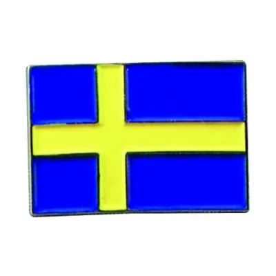Image of Metal Enamel Pin Badge Sweden Swedish Flag