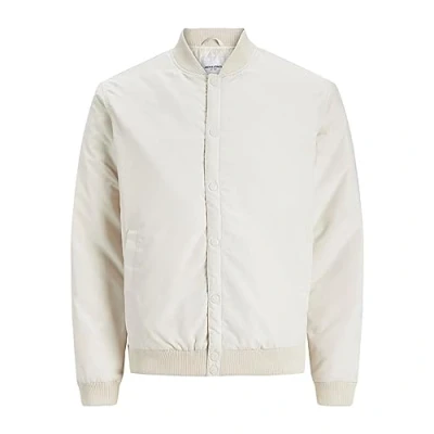 Image of Bestseller A/S Men&#039;s Jjwarrior College Bomber Jacket, Moonbeam, XL