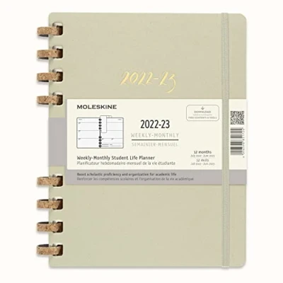 Image of Moleskine Monthly Planner 2022, 2023, 12 Month Diary, Notebook with Hard Cover, Size Extra Large 19 x 25 cm, Crush Kiwi