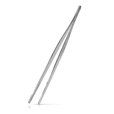 Image of Navaris Stainless Steel Kitchen Tweezers 30 cm Precision Tweezer Tongs for Cooking, Garnish, Cake Decorating Extra Long Chef