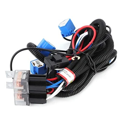 Image of Headlight Relay Wiring, H4 Wiring Harness 4 Lights Increase Brightness Accessory for Car(24V 130w 80A)