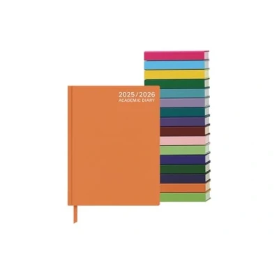 Image of Top Sale 2024 25 A4 Day Per Page Academic/Mid year Diary with Textured HardCover Orange