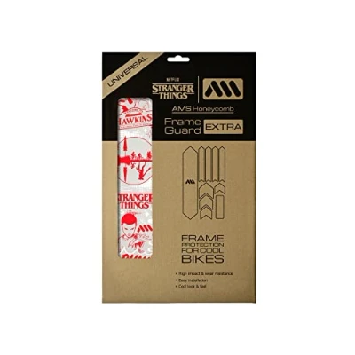 Image of All Mountain Style AMS High Impact Frame Guard Extra Protects your bike from scratches and dings, Stranger Things UpsideDown White