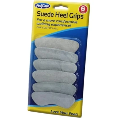 Image of Shoe Heel Grips 6 Pack Suede Mens Ladies One Size Fits All Foot Care Comfortable (Heel Grips)