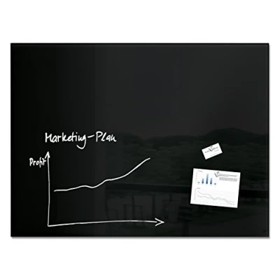 Image of SIGEL GL210 Premium Glass magnetic Board, glossy surface, 120 x 90 cm, easy mounting, Black Artverum