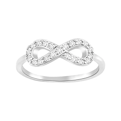 Image of Sofia Milani Women&#039;s Ring 925 Silver with Zirconia Stones Infinity 10088 54 (17.2)