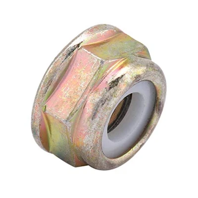 Image of TOPINCN M10X1.25 Flange Nut, Metal Universal Left Hand Thread Blade Nut Replacements Brush Cutter Trimmer Accessories Gold