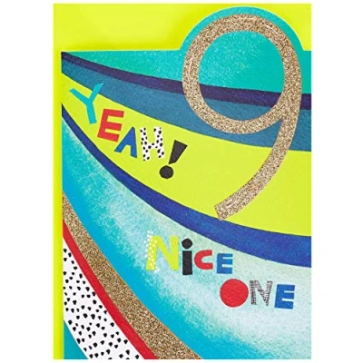 Image of Rachel Ellen Boy Age 9 Today Birthday Card Yeah Nice One