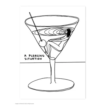 Image of Funny Humorous Official David Shrigley &#039;Pleasing Situation&#039; Postcard