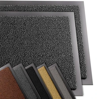 Image of VOUNOT 2pcs Door Mats for Outdoor or Indoor, Dirt trapper, Non Slip Barrier Mat Washable Welcome Doormat Entrance Rug, Grey Black, 40x60cm,4816193126423