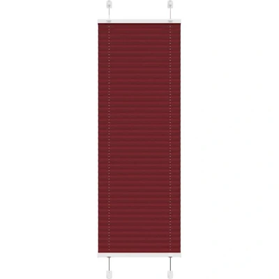 Image of vidaXL Pleated Blind Bordeaux Red 50x150 cm Fabric Width 49.4 Polyester