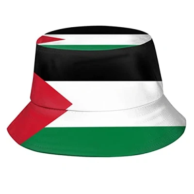 Image of 351 Men Women Camping Caps Flag of Palestine Beach Sun Hat Durable Bucket Soft Fisherman Cap for Festival Holiday Hiking