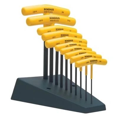 Image of BONDHUS, HTX10FS 10PC 3/32 3/8 T Handle HEX Set, 13390