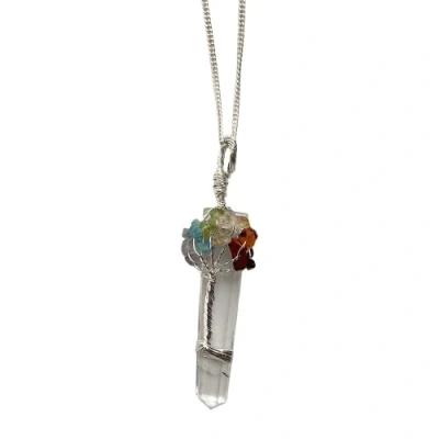 Image of VIE Tree of Life 7 Chakra Pendant, Clear Quartz
