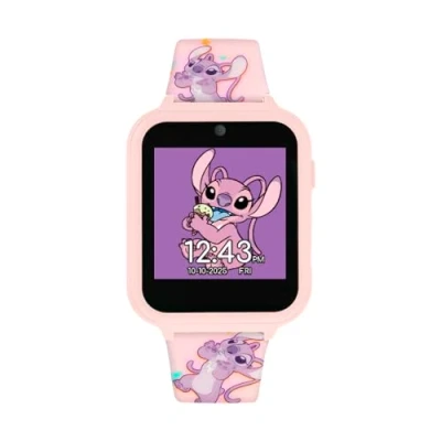 Image of Disney Kids Lilo &amp; Stitch Angel Pink Digital Interactive Smart Watch with Silicone Strap LAS4088