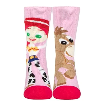 Image of HEAT HOLDERS Kids Toy Story Thermal Socks Winter Novelty for Boys &amp; Girls Woody Buzz, Jessie Bullseye (12 3, Bullseye)