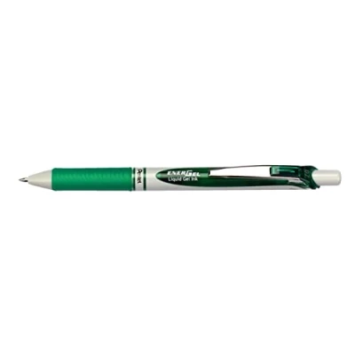 Image of Pentel BL77E DX EnerGel Eco Retractable Gel Rollerball Pen Made with 79% Recycled Materials Green Ink