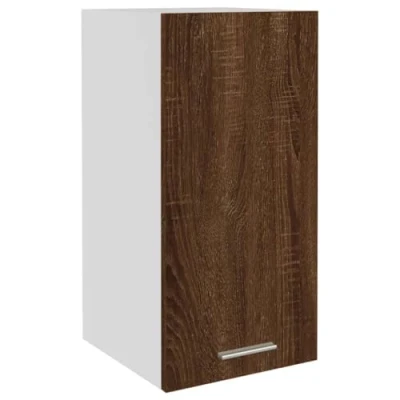 Image of vidaXL Brown Oak Hanging Cabinet for Kitchen: Wall Mounted, Engineered Wood Construction, Scratch Resistant, Two Shelves, Saves Space, Scandinavian Design
