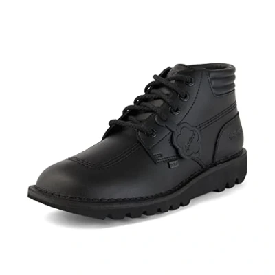 Image of Kickers Men&#039;s Kick Hi Padded Leather Shoes, Black, 7 UK
