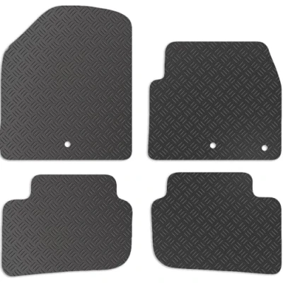 Image of Carsio Rubber Car Mats For Hyundai Ioniq EV 2020+ Onwards Tailored Fit Floor Mat Set Complete Accessory Black Custom Fitted All Weather &amp; Heavy Duty, Anti Slip Backing with Clips