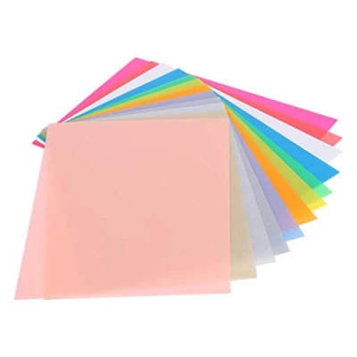 Image of 12Pcs Heat Shrink Plastic Sheets, Colorful Shrinky Paper Film Sheets Fun Arts Crafts Projects for All Ages 14.5x20cm