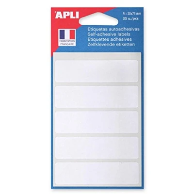 Image of APLI 111947 Pack of 35 White Labels 20 x 75 mm