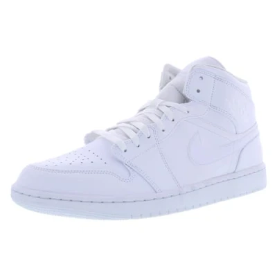 Image of Jordan AIR 1 MID Hightop trainers, Men&#039;s, Size: 8.5, Weiß leather and imitation