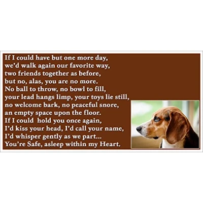 Image of Beagle Dog pet loss bereavement gift Flexible Fridge Magnet Memorial (Asleep in my Heart)