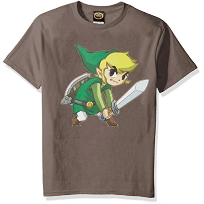 Image of Nintendo Boys&#039; Zelda Big Link Graphic T Shirt, Charcoal, S