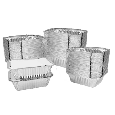 Image of AMOS Aluminium Foil Food Trays Container With Paper Lid Pack of 500 450ml Reusable Takeaway Containers