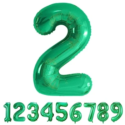Image of Number Balloons 2,Green 2 Balloon 40 Inch Giant Helium Foil for Boys Girls Party Decor Birthday Anniversary Graduation Decorations Supplies