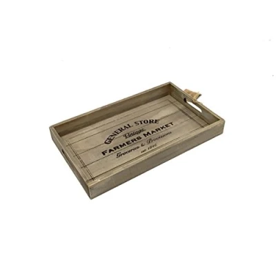 Image of Vintage Style General Store Farmers Market Wooden Serving Tray. Country Chic. Medium