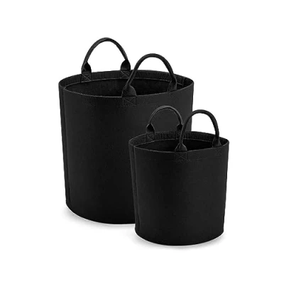 Image of BagBase BG728 Felt Storage Trug Stylish Organiser for Toys, Clothes &amp; Home Essentials Soft Touch Polyester Small Black