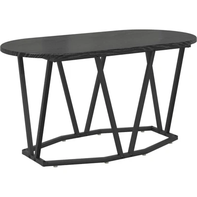 Image of vidaXL Black Oak Coffee Table 80x40x40.5 cm Engineered Wood &amp; Metal