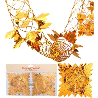 Image of Christmas Concepts® Pack Of 2 9ft Foil Garland Festive Hanging Decorations (copper)