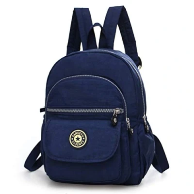 Image of Fueerton Nylon Lightweight Backpack Durable Small Daypack for Women (Navy Blue)