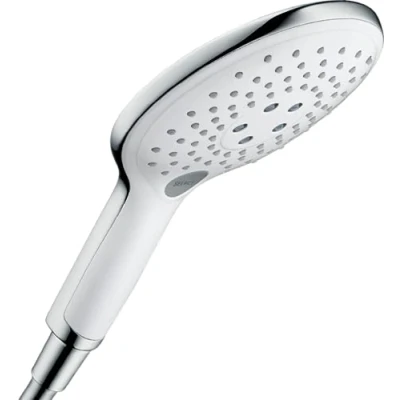 Image of hansgrohe Raindance Select S 150 water saving Hand Shower, 3 spray modes, 9 l/min, white/chrome