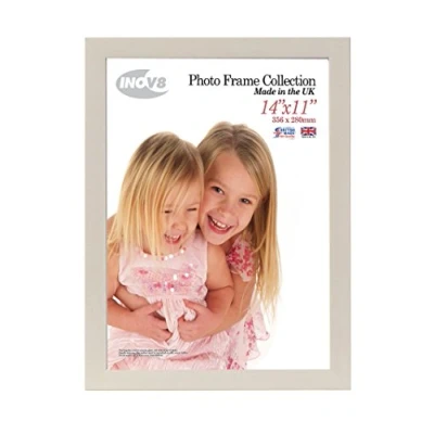 Image of Inov8 Framing British Made Traditional Picture/Photo Frame, Soft Grey, 14x11 inch, Wood,