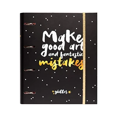 Image of Grupo Erik Glitter Stars 4 Ring Binder A4 Folders 10.6 x 12.6 inches 27 32 cm Ringbinder Cute Stationery