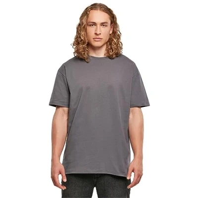 Image of Build Your Brand Men&#039;s Heavy Oversize tee T Shirt, Dark Grey, S