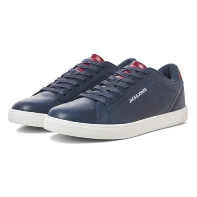 Image of Jack &amp; Jones Jfwboss Trainers, Men&#039;s, Size: 6, Navy blazer detail:red dahlia Synthetics