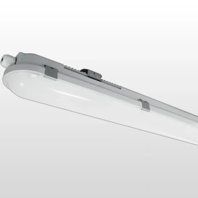 Image of LEDBRITE LED Batten Light Anti Corrosive 140Lm/W IP65 Rated Waterproof Polycarbonate Indoor &amp; Outdoor Vapour Proof Ceiling Garage Warehouse Strip (Microwave Sensor, 5ft)