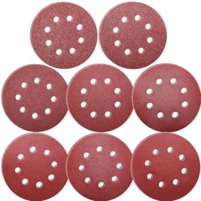 Image of ALBOYI 80PCS 5 Inch Sanding Discs Pads 40/60/100/120/180/240/320/400 Grits Hook and Loop 8 Holes Sandpaper Assorted for Random Orbital Sander