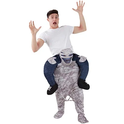 Image of Unisex Piggy Back Mummy Fancy Dress Costume With Stuff Your Own Legs