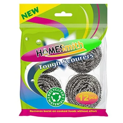 Image of HOMESmith Stainless Steel Scourers, Wax, 12 Packs
