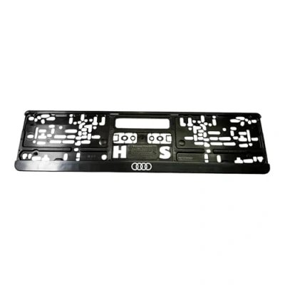 Image of Audi 3292100100 License Plate Holder Rings Logo Number Black